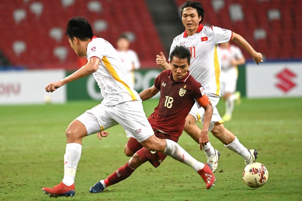  Tuyển Việt Nam bị trừ 3,01 điểm sau hai trận bán kết gặp Thái Lan ở AFF Cup 2020. Ảnh: Getty Images.