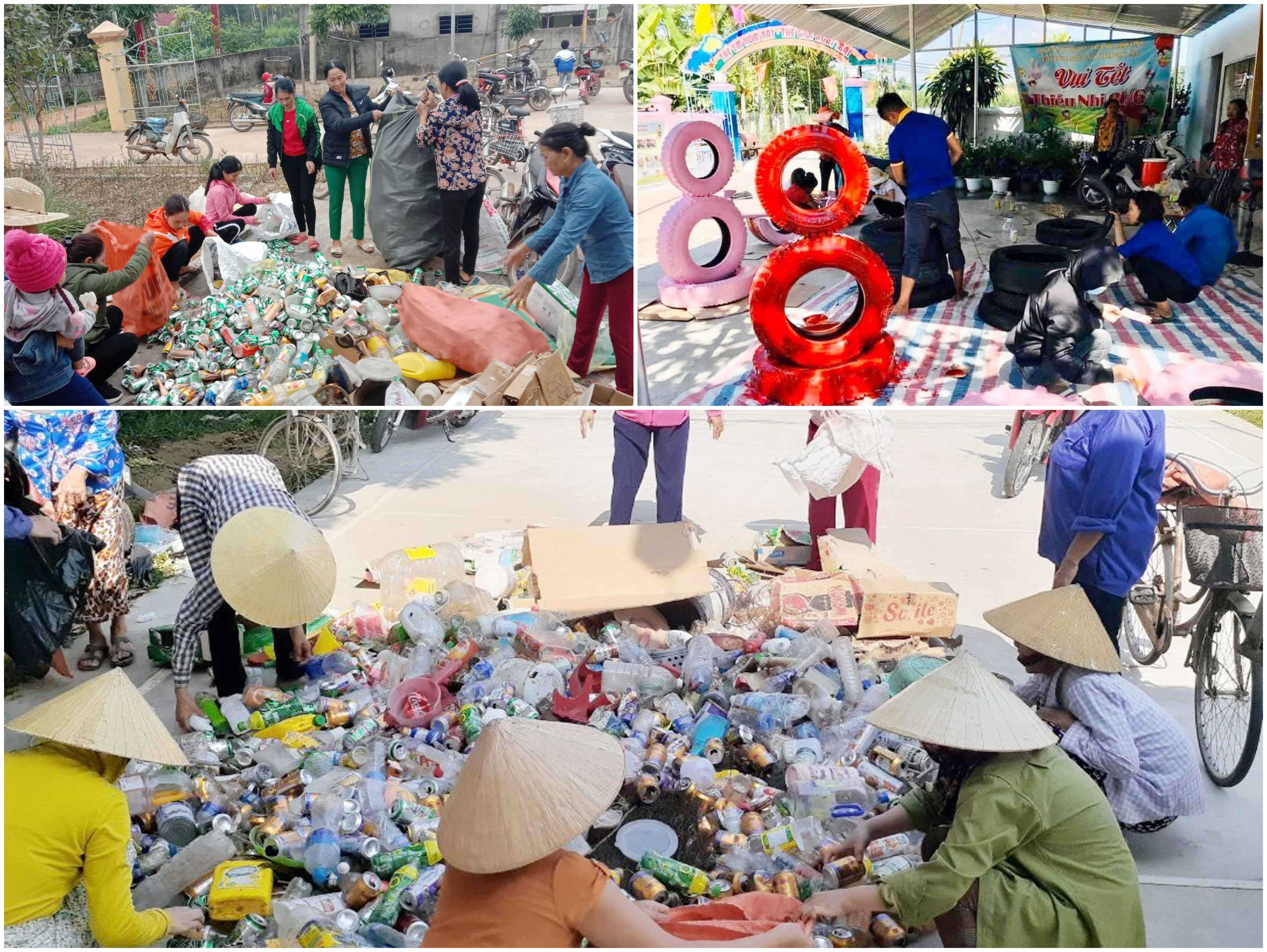Quy định khuyến kích cộng đồng dân cư, hộ gia đình, cá nhân, tổ chức tham gia hoạt động BVMT. Ảnh: thu gom, tái chế rác thải thành việc có ích của các tổ chức chính trị trên địa bàn tỉnh. Ảnh: Mai Hoa