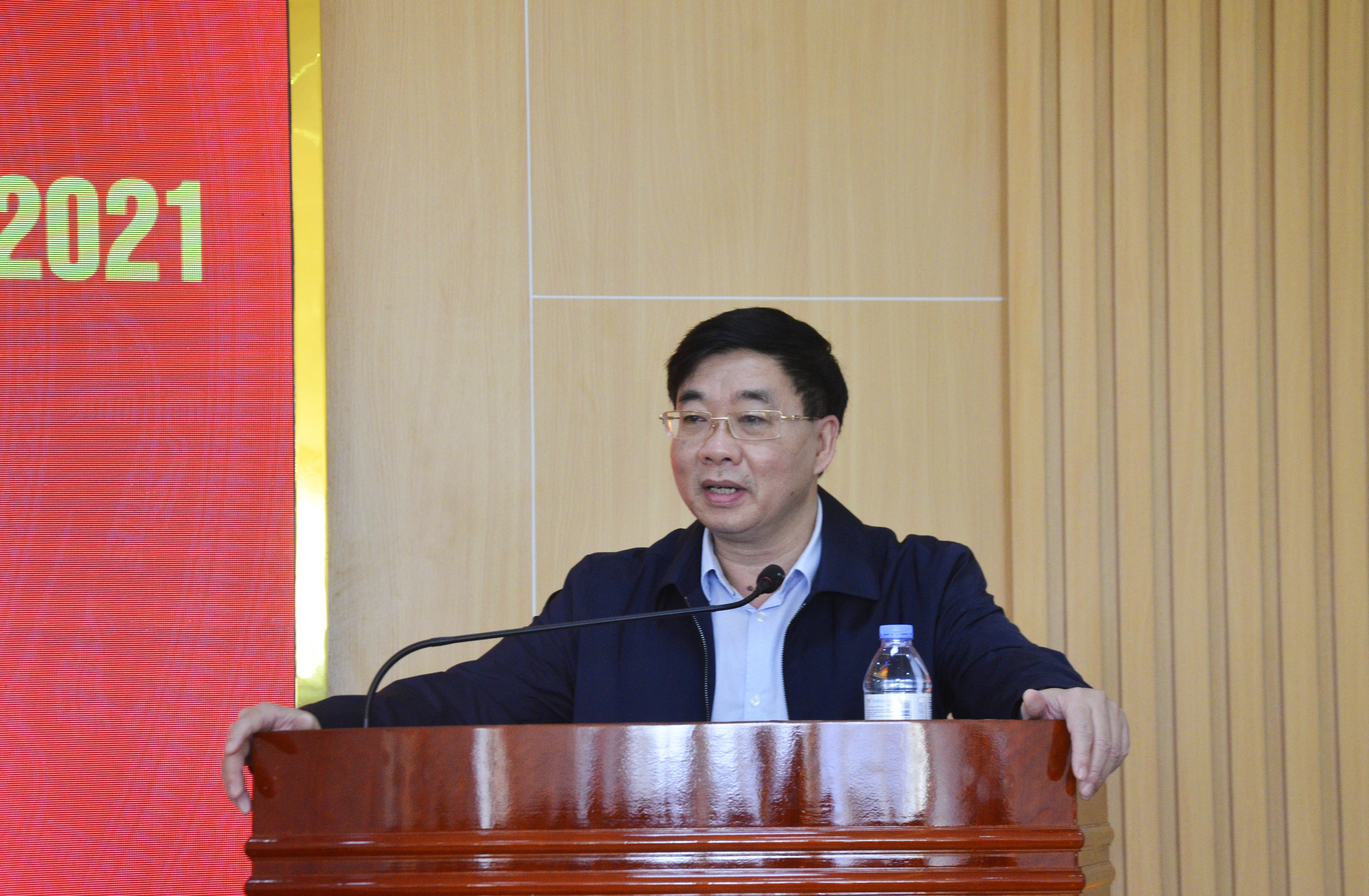 Đồng chí Nguyễn Văn Thông - Phó Bí thư Thường trực Tỉnh ủy phát biểu chỉ đạo tại hội nghị. Ảnh: Thanh Lê