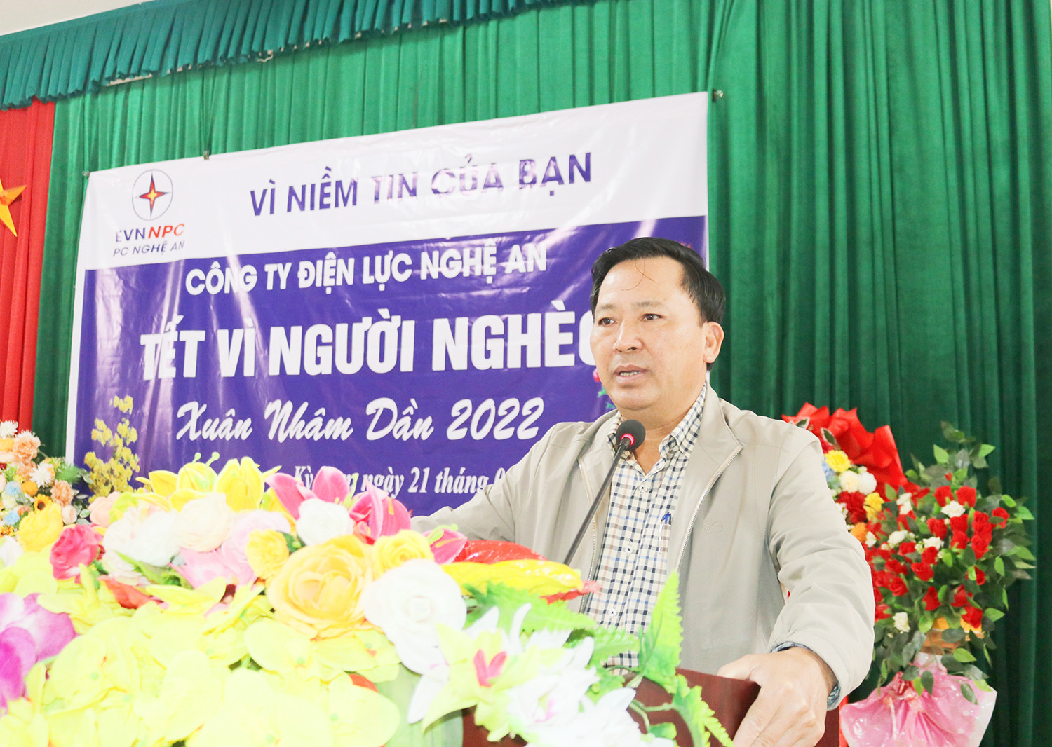 Phó Giám đốc Nguyễn Xuân Lợi phát biểu tại buổi lễ. Ảnh: Thanh Lê