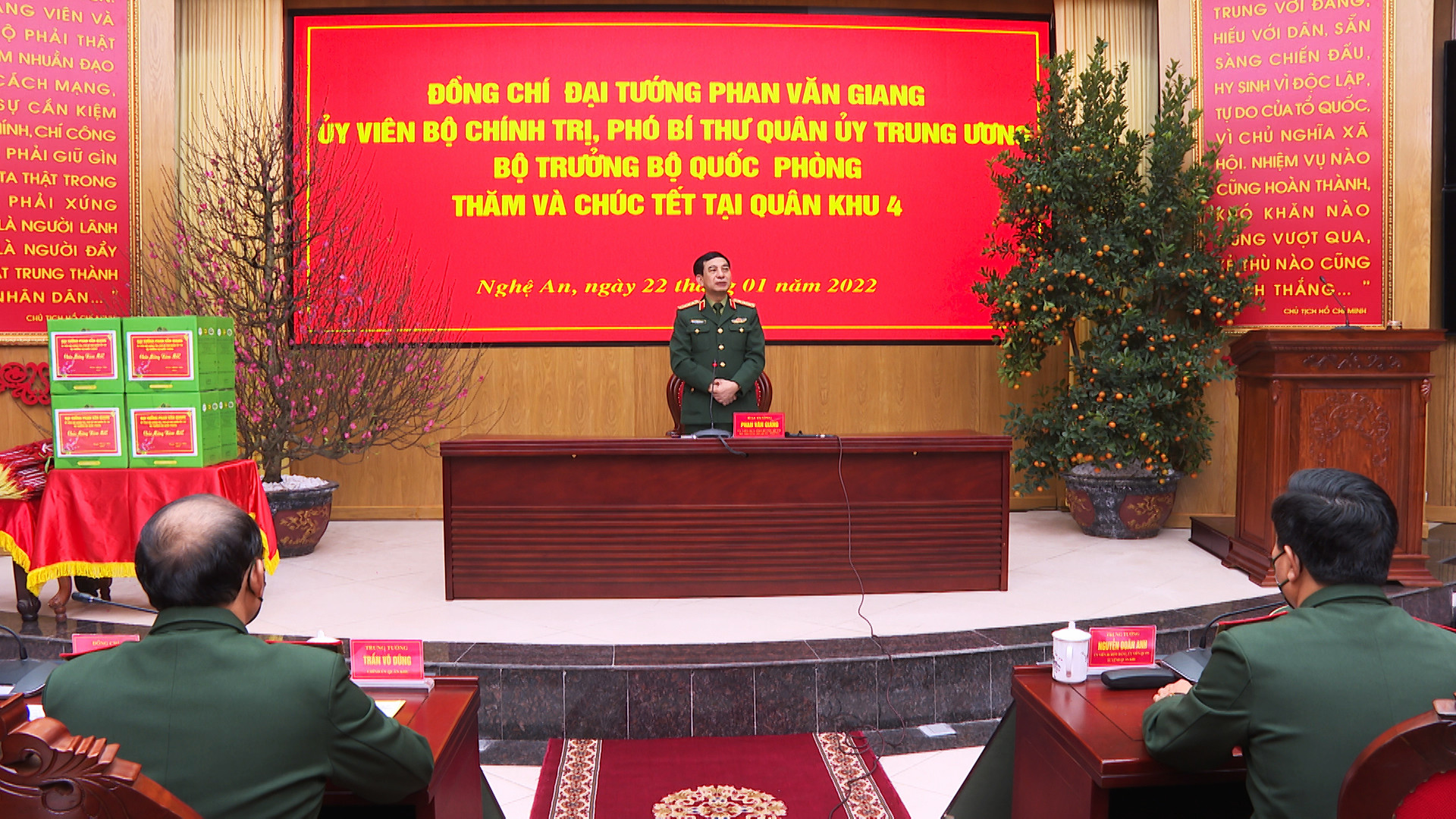 Đại tướng Phan Văn Giang phát biểu tại buổi làm việc. Ảnh: Trần Dũng
