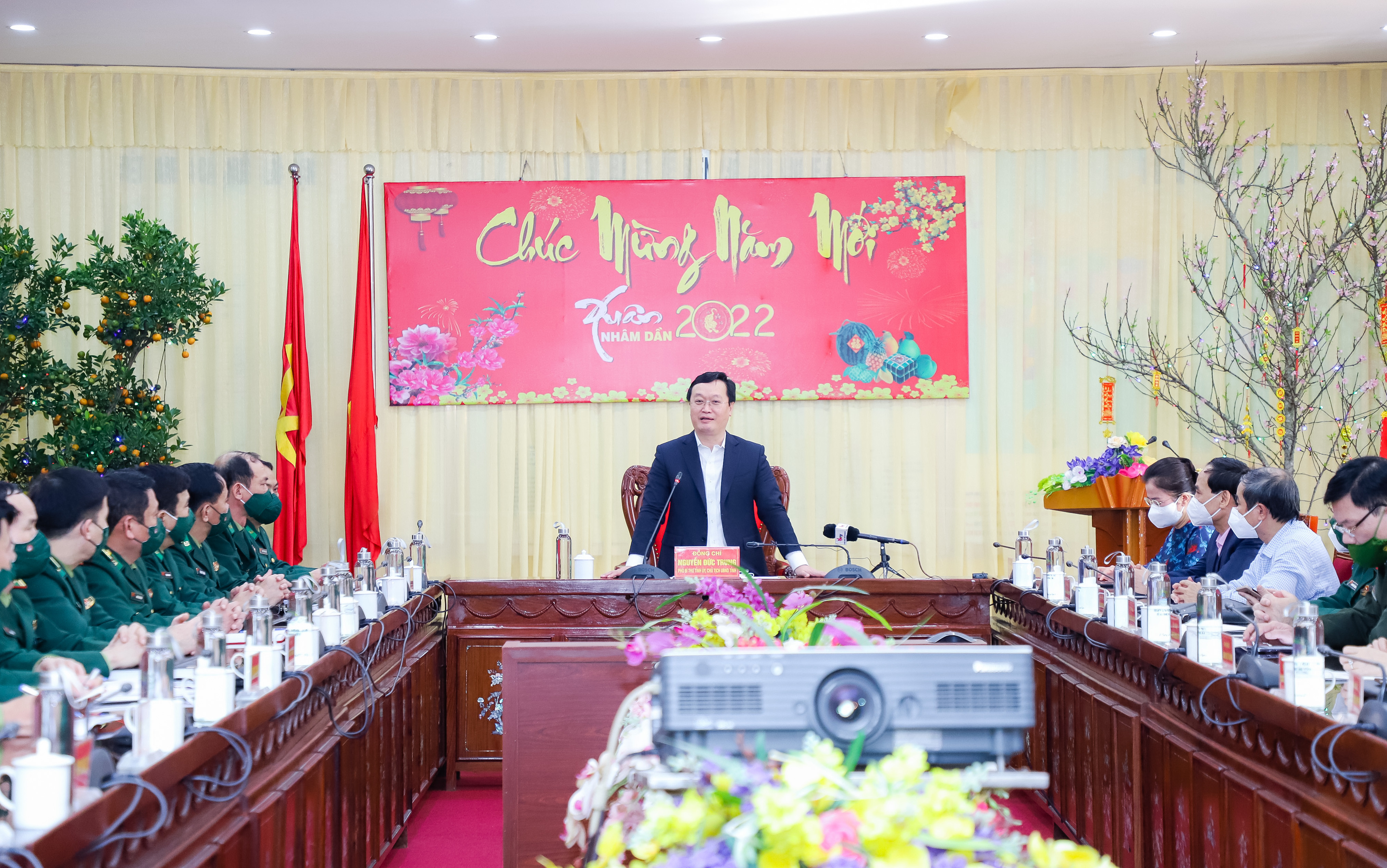 Đồng chí Nguyễn Đức Trung - Chủ tịch UBND tỉnh phát biểu tại chương trình. Ảnh: Phạm Bằng