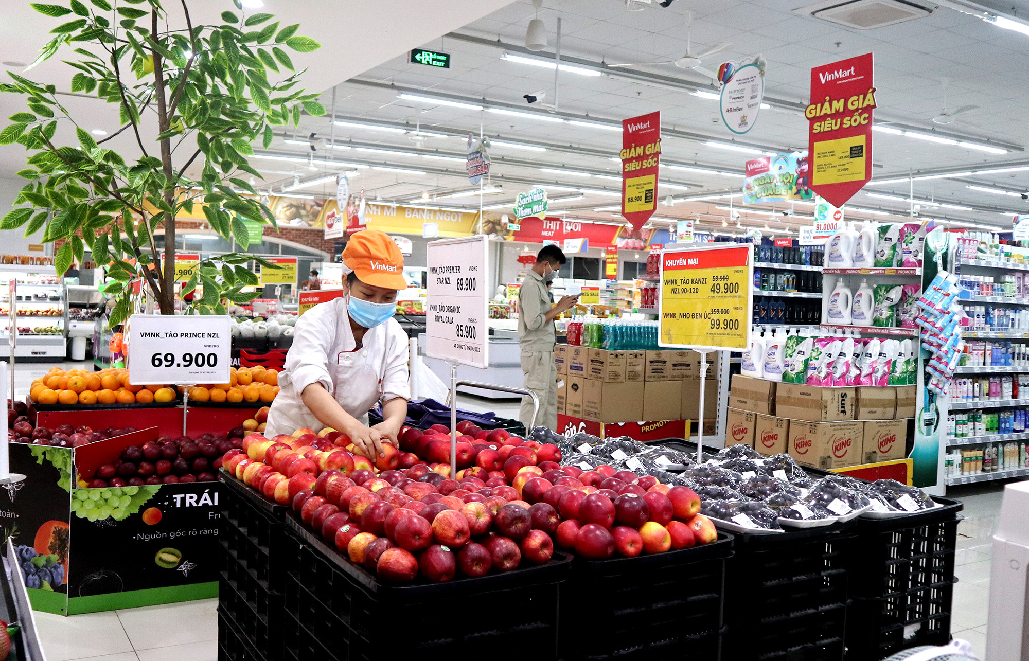 Thời điểm này, nhóm hàng tiêu thụ mạnh nhất tại các siêu thị là hoa quả nội địa, tăng 50-70% so với trước đó. Ảnh: Thanh Phúc