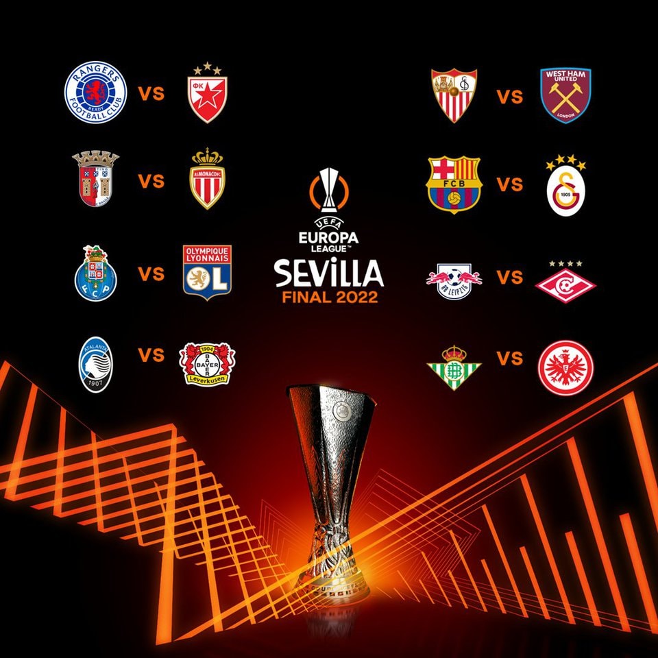 Chi tiết phân cặp đấu vòng 1/8 Europa League. Ảnh: UEL.