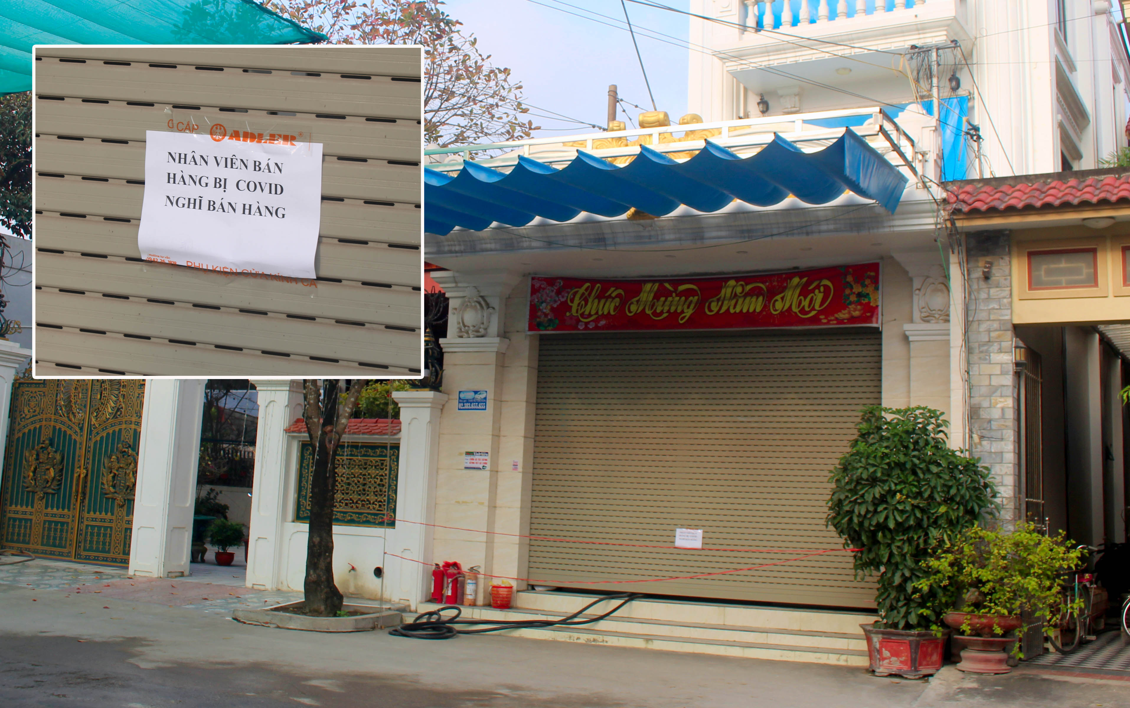 Cây xăng trên địa bàn xã Quỳnh Lương, huyện Quỳnh Lưu đóng cửa, nghỉ bán hàng trong sáng 11/3. Ảnh: P.V