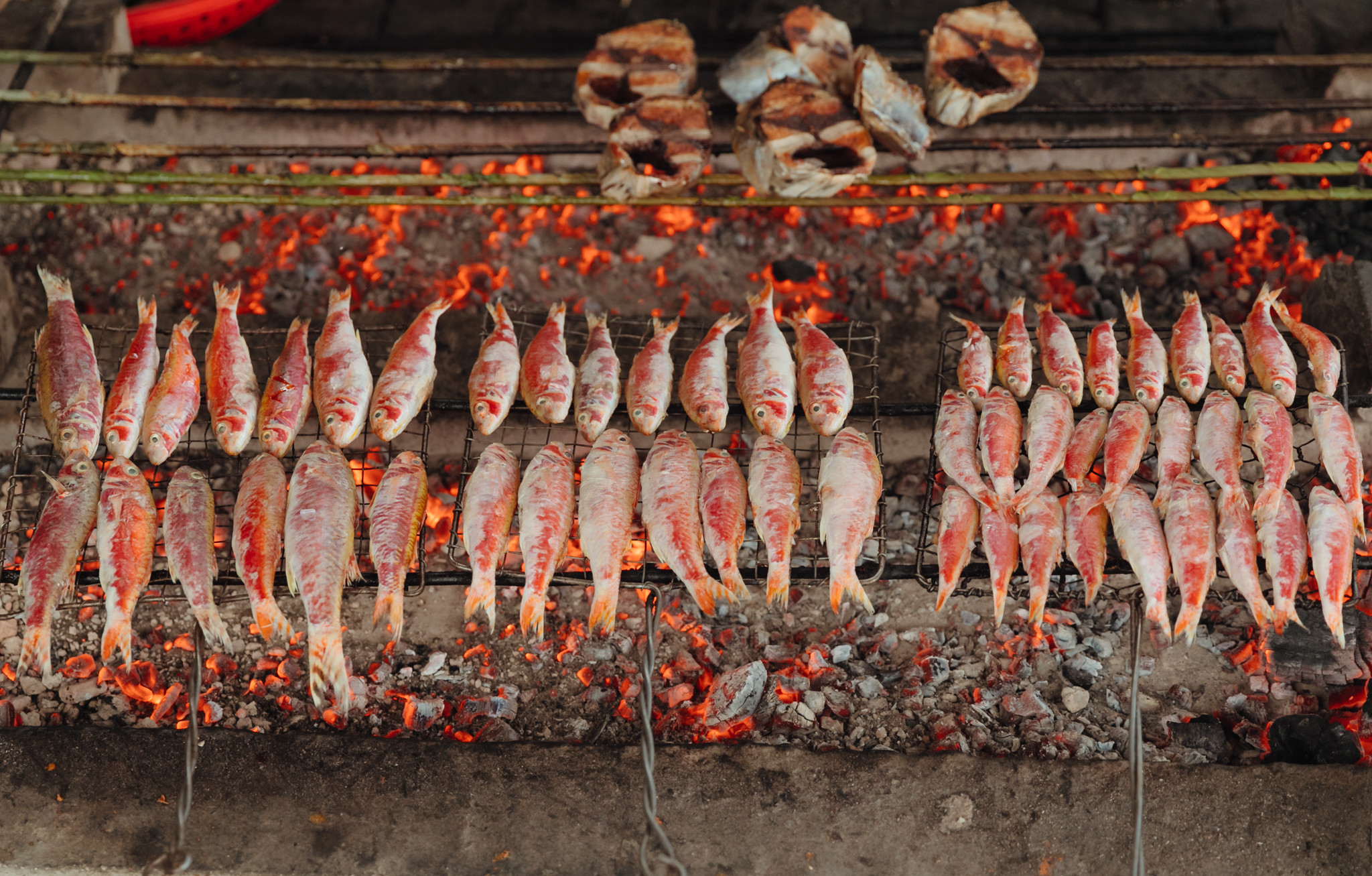 Trong đó các món ăn như cá nướng, mực nháy, gỏi tôm và rất nhiều loại hải sản mang đặc trưng riêng của vùng biển xứ Nghệ. Đây là những điểm thú vị mà thực khách không nên bỏ lỡ khi về với Cửa Lò. Ảnh: Đức Anh