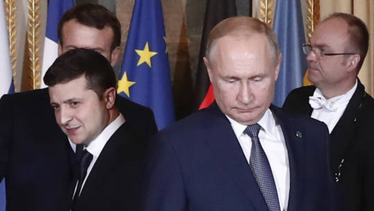 Tổng thống Ukraine Volodymyr Zelensky và Tổng thống Nga Vladimir Putin. Ảnh: AP