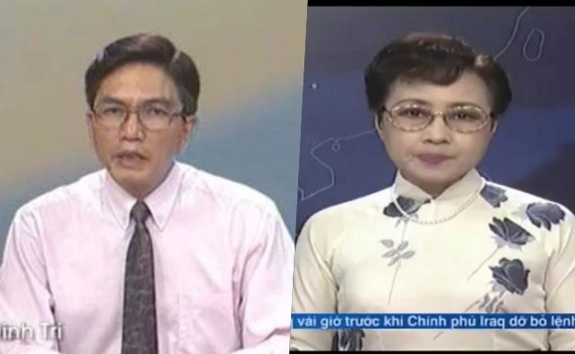 NSƯT Minh Trí và NSƯT Kim Tiến từng đồng hành cùng nhau trên sóng chương trình Thời sự của VTV từ những năm 1980.