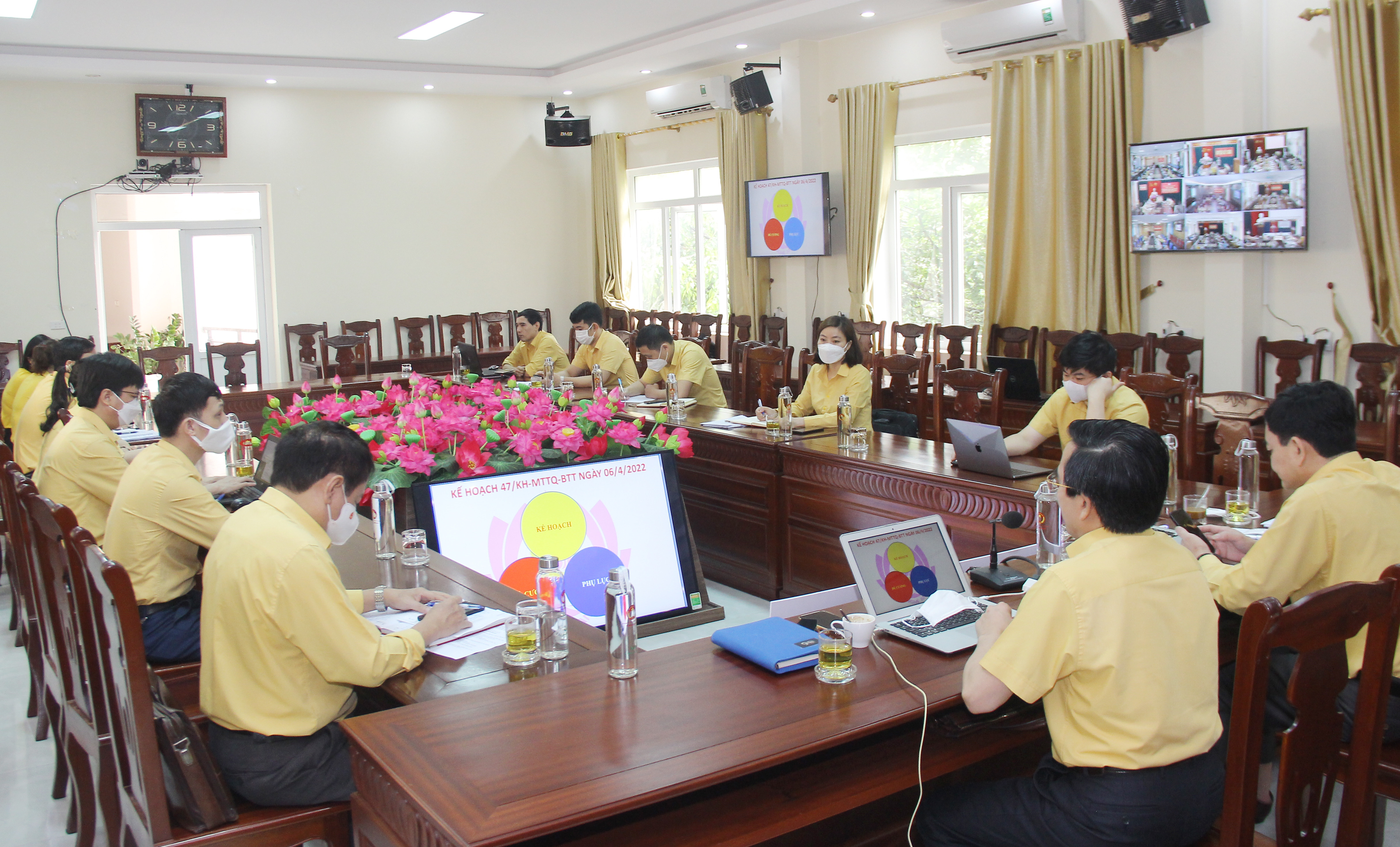 Quang cảnh hội nghị tại cơ quan Ủy ban MTTQ Việt Nam tỉnh. Ảnh: Mai Hoa