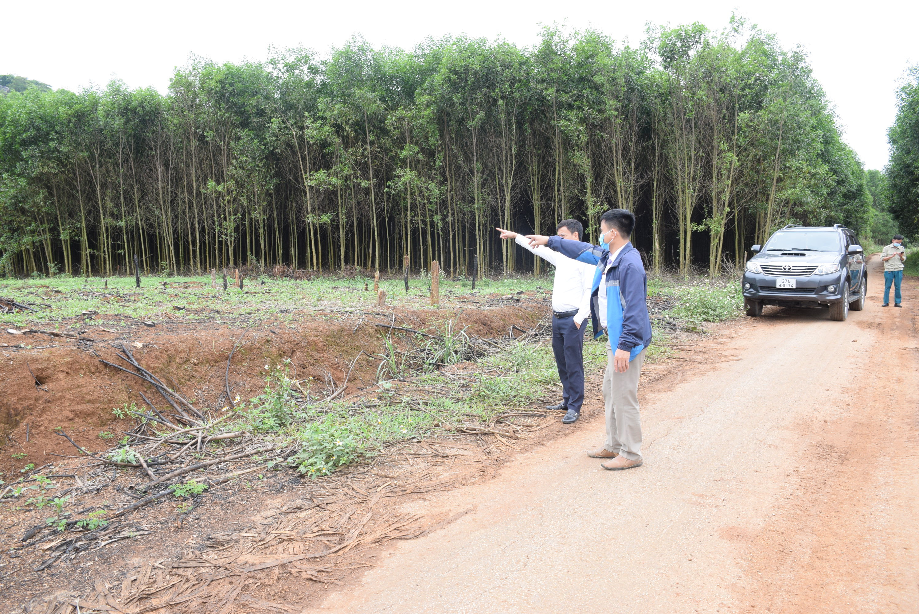 Khu vực đồi Hầm Chu của xã Giai Xuân chưa hoàn thành việc bàn giao đất cho dự án. Ảnh: Xuân Hoàng