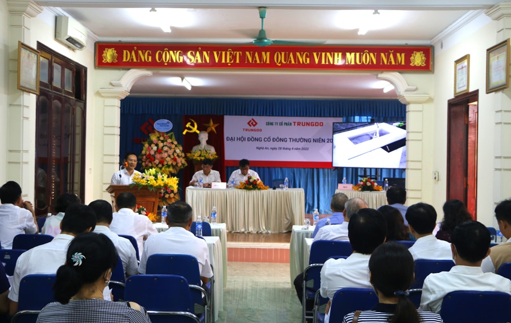 Toàn cảnh đại hội đồng cổ đông thường niên 2022 của Công ty CP Trung Đô. Ảnh: Nguyễn Hải