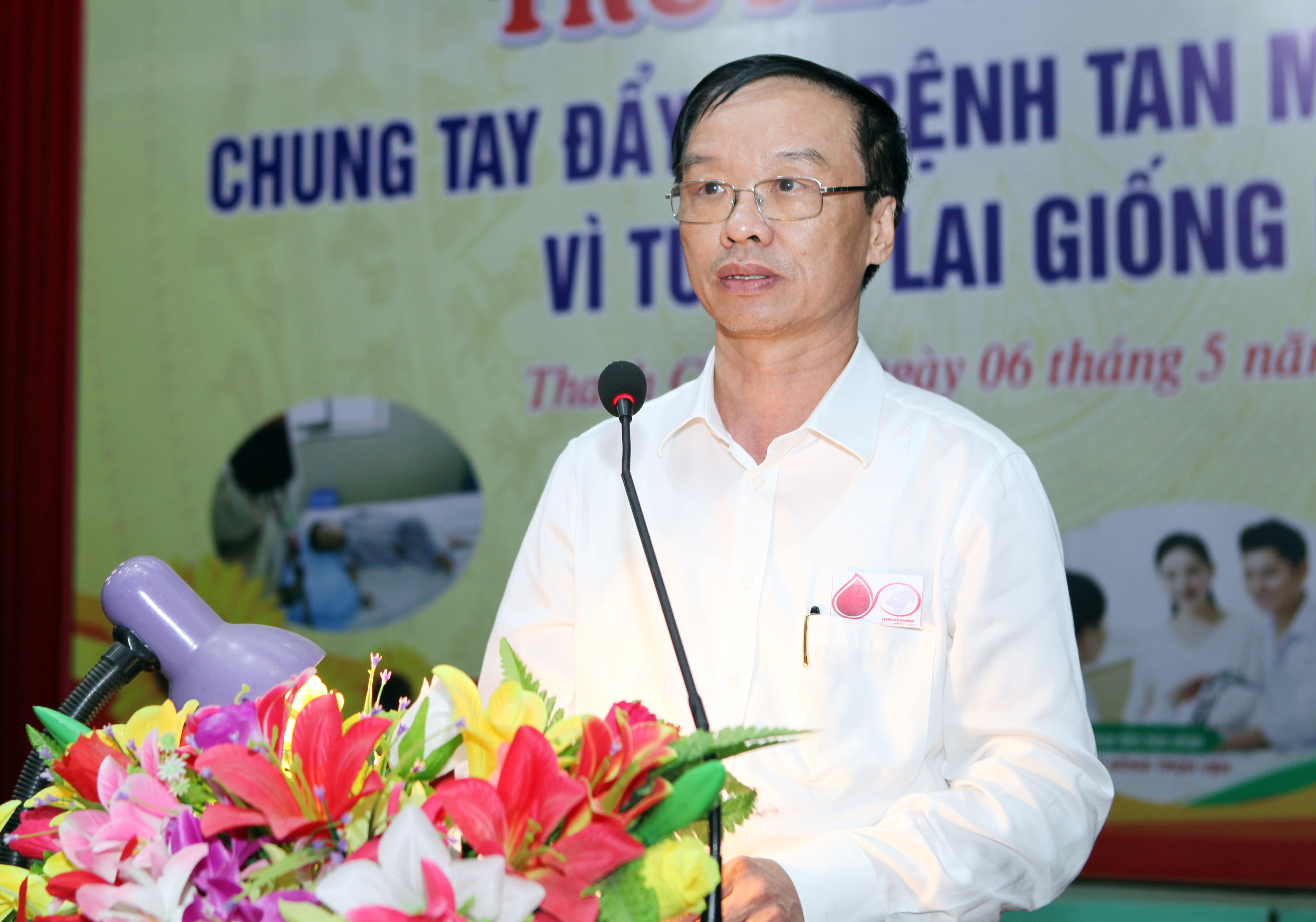 Đồng chí Nguyễn Bá Tân - Chi cục trưởng - Chi cục Dân số - KHHGĐ phát biểu tại buổi lễ. Ảnh: MH
