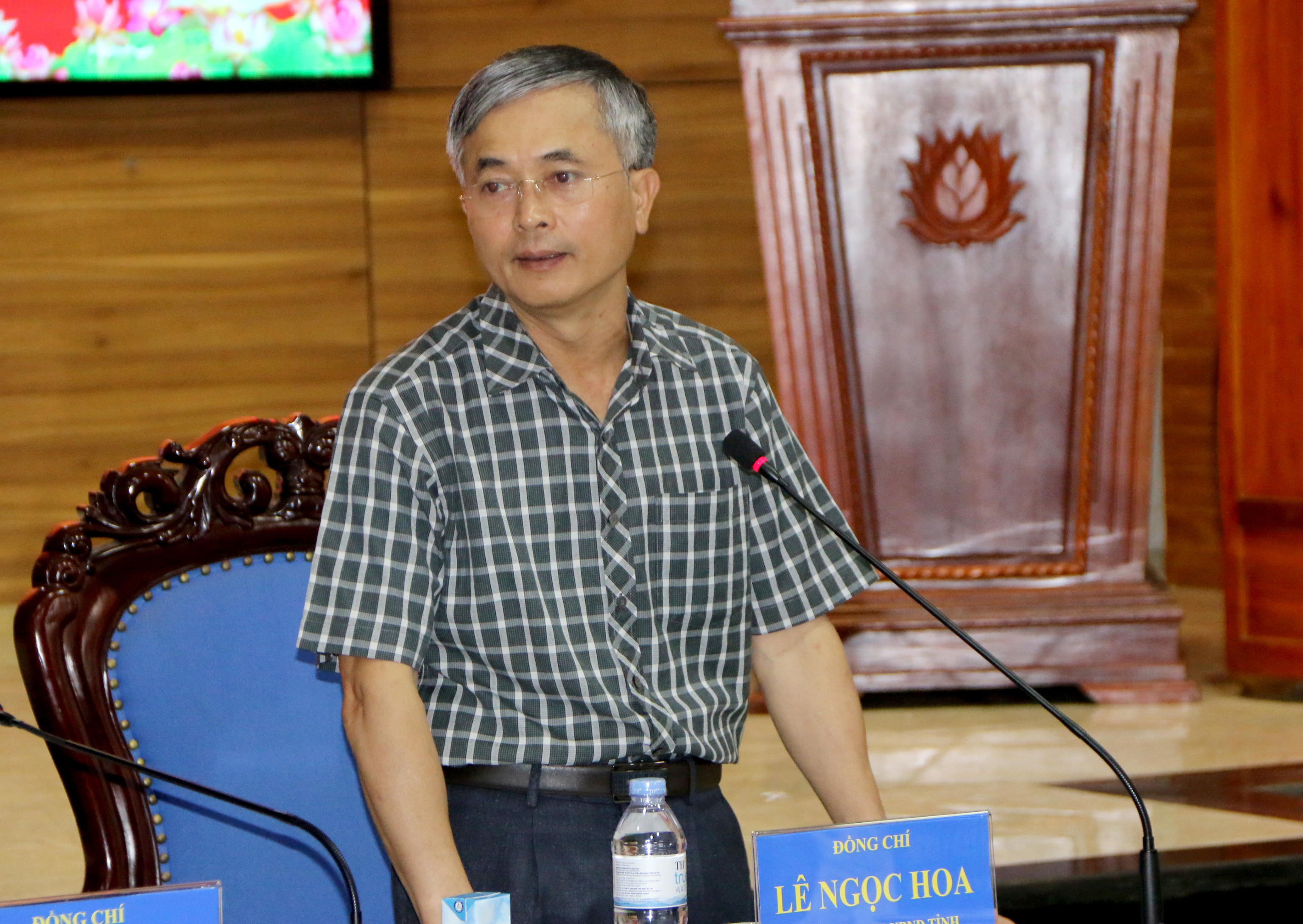 Đồng chí Lê Ngọc Hoa - Phó Chủ tịch UBND tỉnh Nghệ An phát biểu tại buổi làm việc. Ảnh: Tiến Đông 