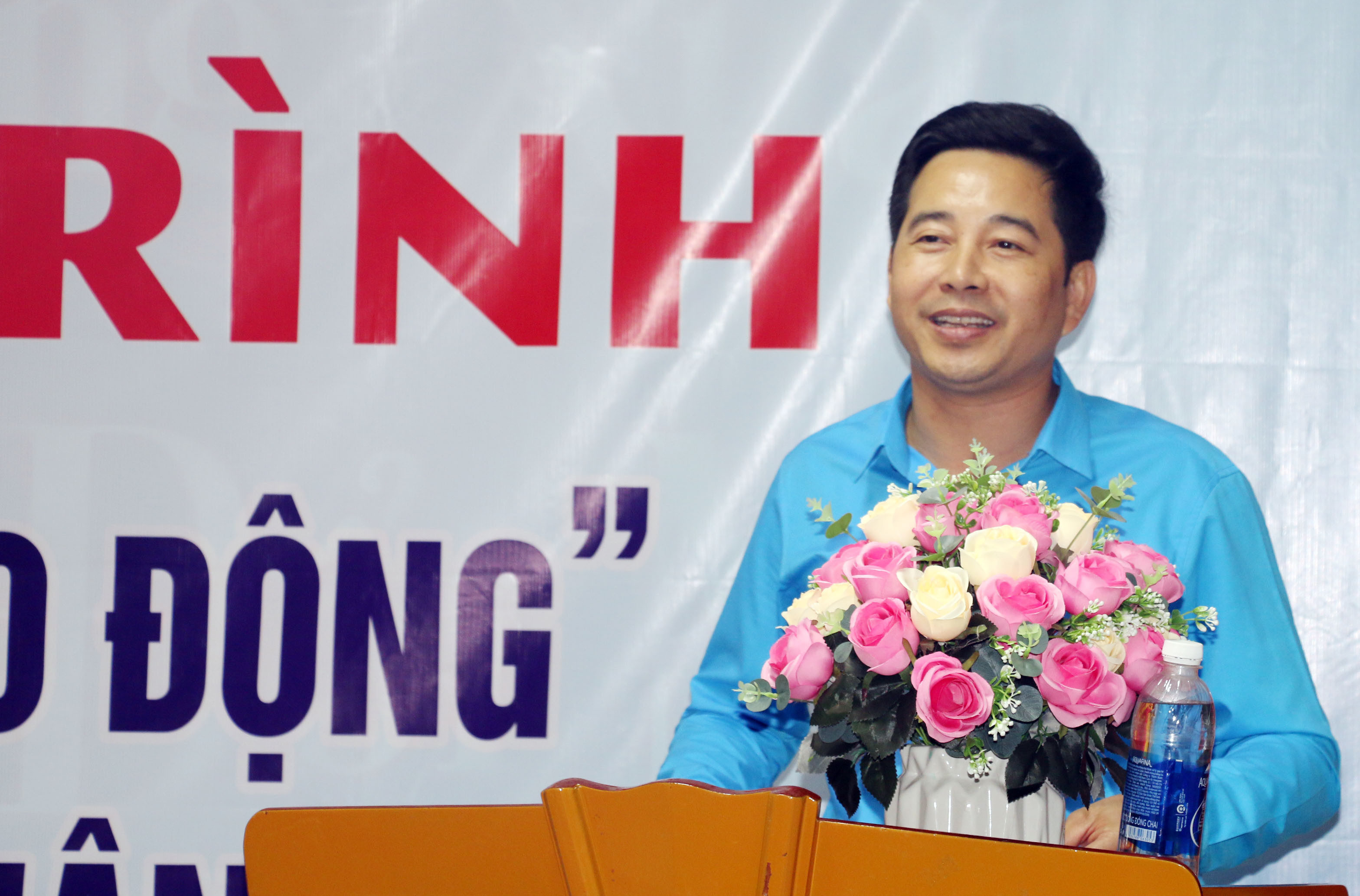 Ông Đặng Văn Hải - Chủ tịch Công đoàn ngành Giáo dục phát biểu tại chương trình. Ảnh: MH