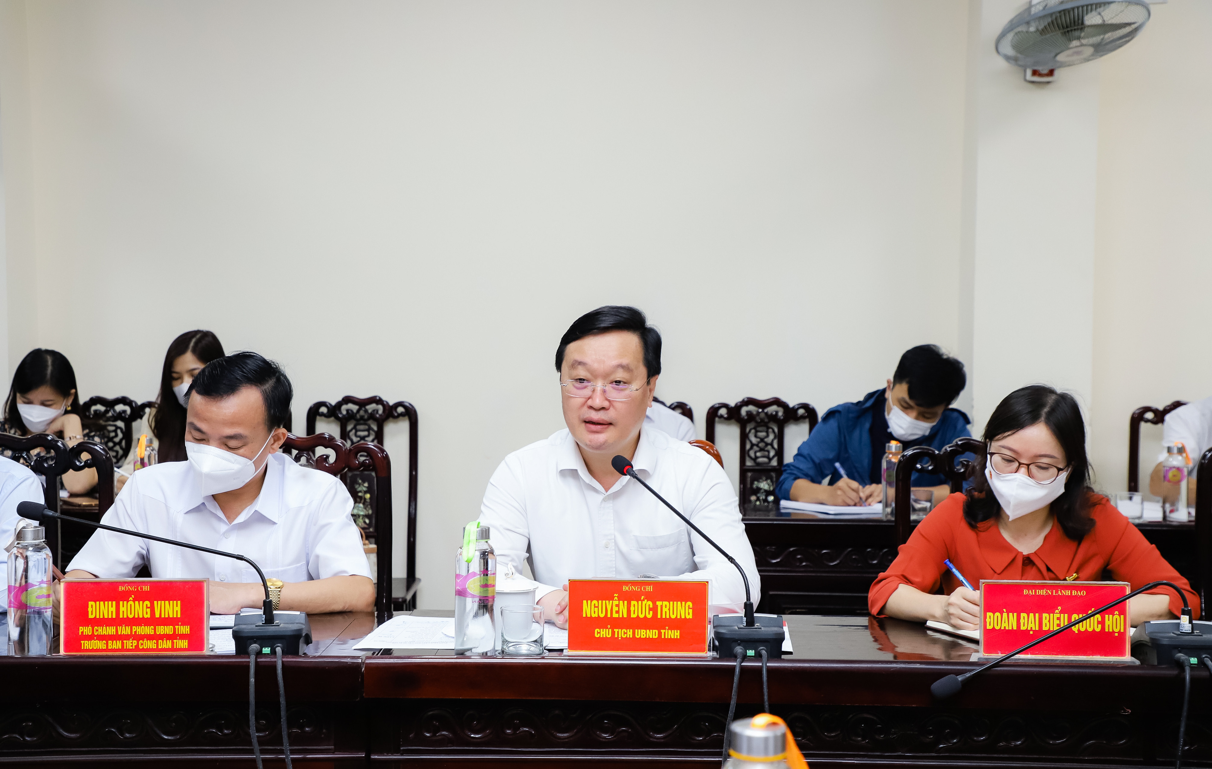 Đồng chí Nguyễn Đức Trung - Chủ tịch UBND tỉnh kết luận phiên tiếp công dân. Ảnh: Phạm Bằng