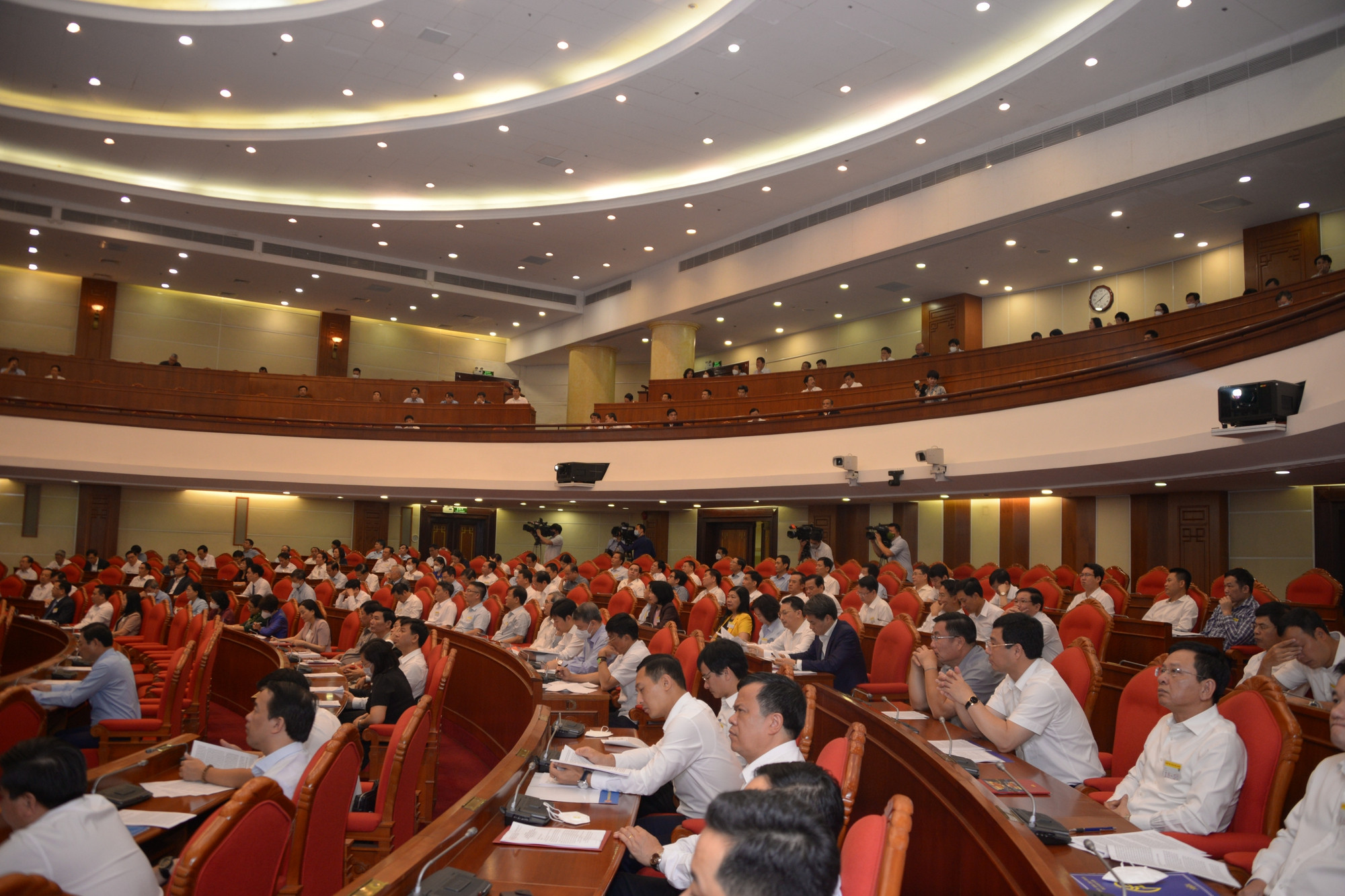 Các đại biểu dự Hội nghị tại điểm cầu Hà Nội. Ảnh: VGP/Nguyễn Hoàng