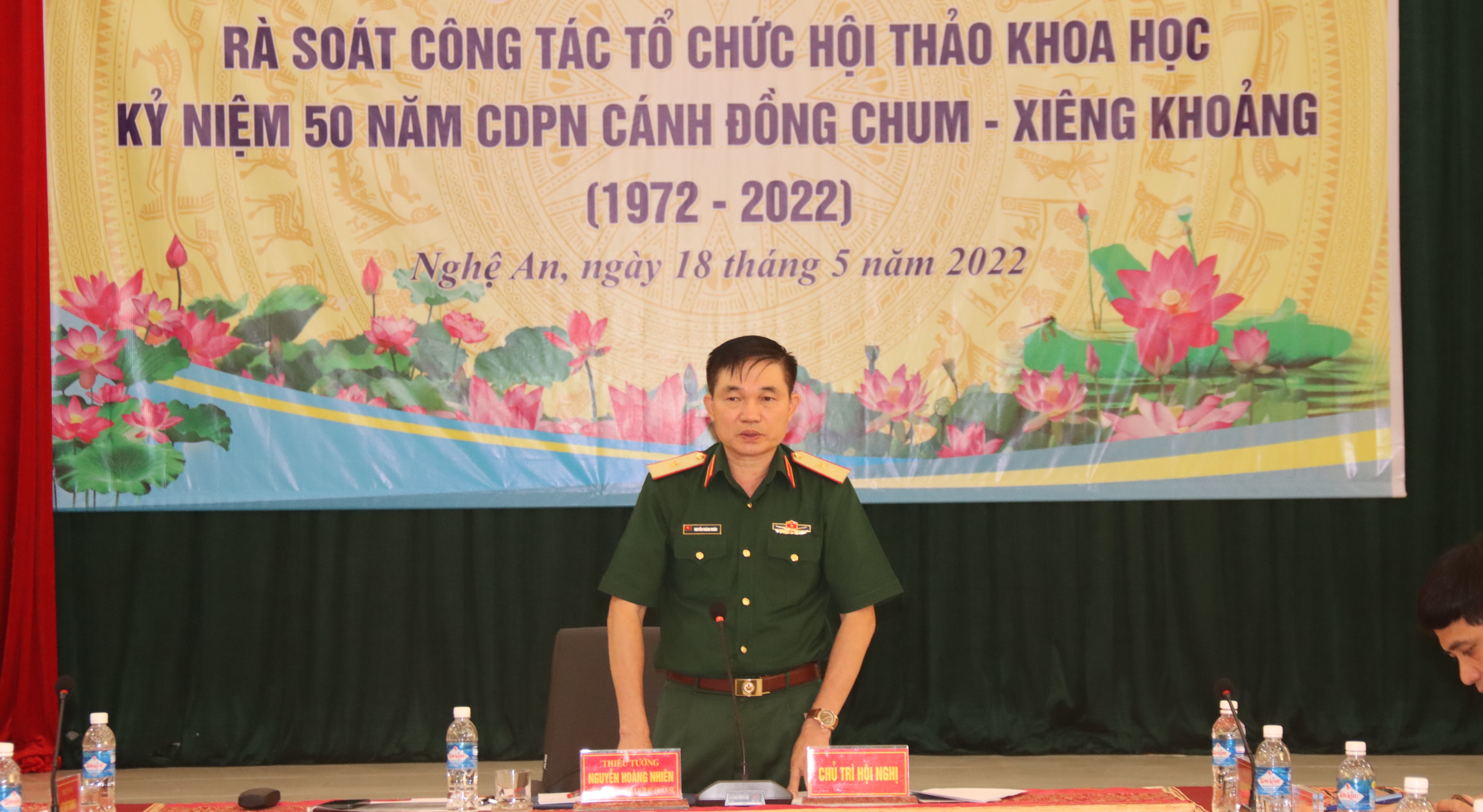 Thiếu tướng Nguyễn Hoàng Nhiên, Viên trưởng Viện lịch sử Quân sự kết luận buổi làm việc