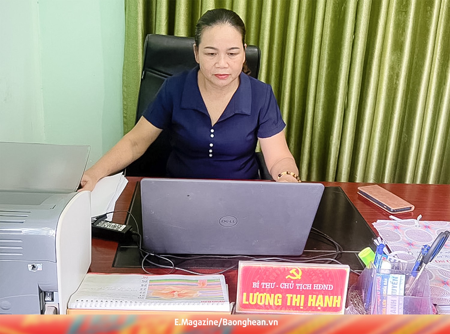 Đồng Chí Lương Thị Hạnh - Bí thư Đảng ủy thị trấn Tân Lạc, huyện Quỳ Châu.