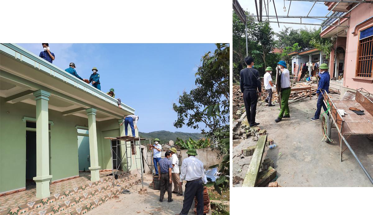 Nhờ làm tốt công tác dân vận, các hộ dân đã tự nguyện tháo dỡ công trình, vật kiến trúc để phục vụ Dự án Đường bộ cao tốc phía Đông. Trong ảnh: Các lực lượng địa phương giúp người dân xã Quỳnh Vinh (thị xã Hoàng Mai) tháo dỡ nhà cửa, vật kiến trúc để giải phóng mặt bằng. Ảnh tư liệu: Đào Tuấn