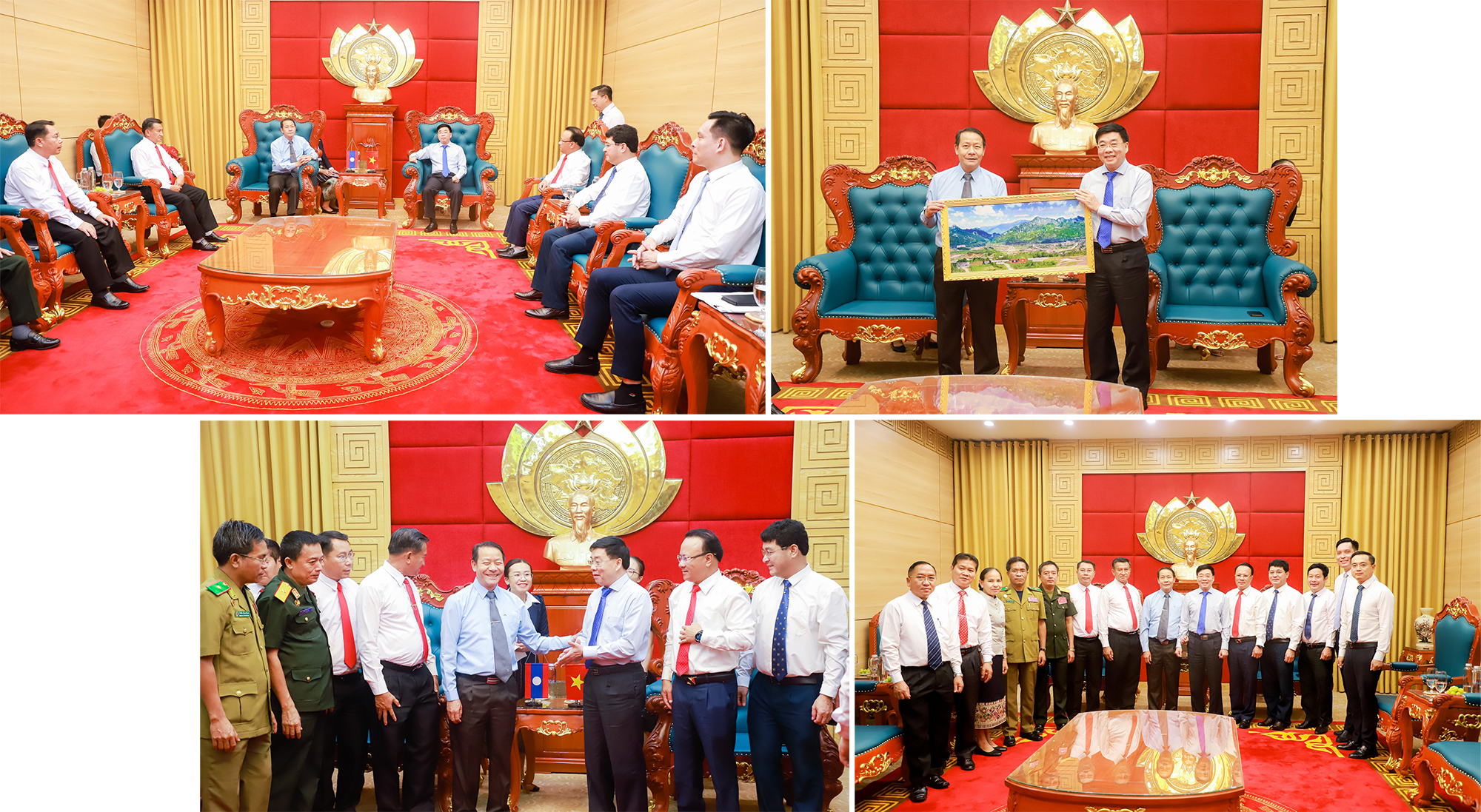 Lãnh đạo tỉnh Nghệ An tiếp Đoàn công tác tỉnh Xay Sổm Bun, CHDCND Lào. Ảnh: Thành Duy