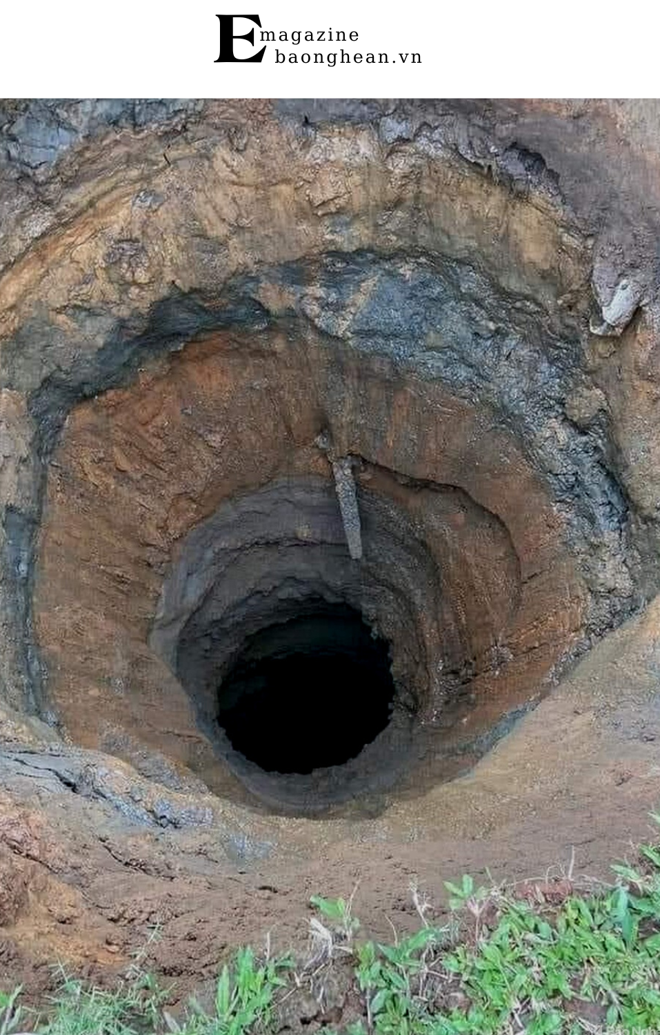 Hố sụt lún ở Châu Hồng.