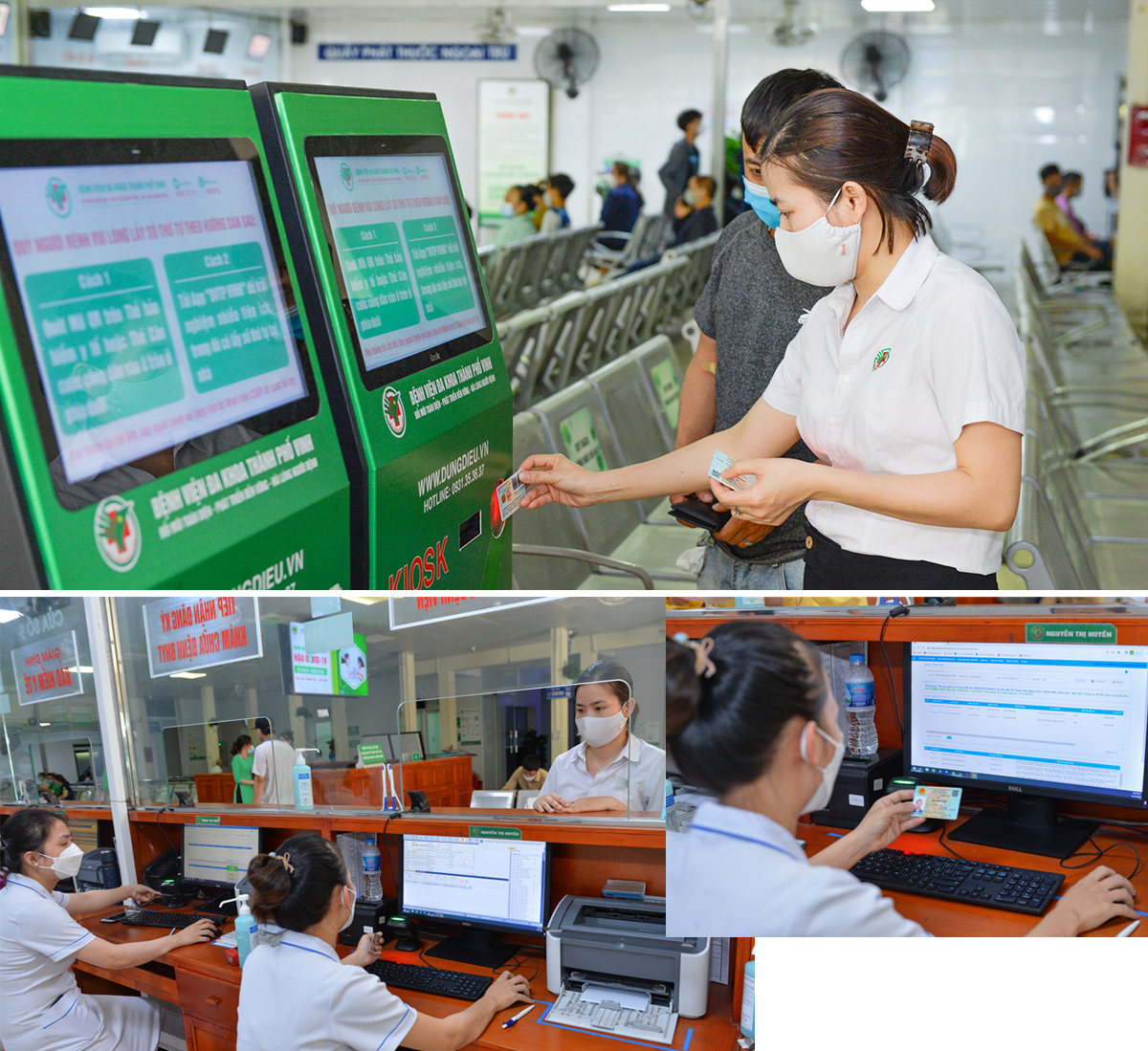 Người dân đăng ký khám, chữa bệnh BHYT bằng CCCD. Ảnh: Thành Cường