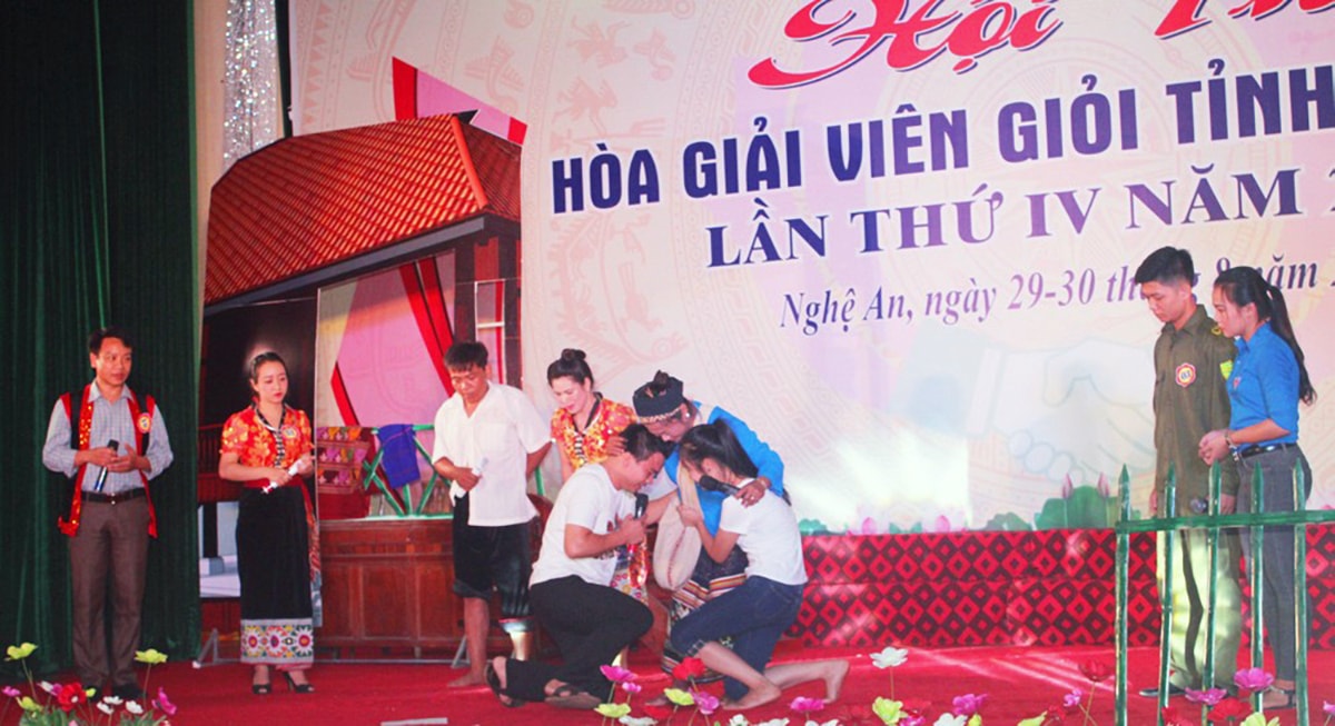 Một tiết mục tại Hội thi hòa giải viên giỏi tỉnh Nghệ An. Ảnh tư liệu: P.T