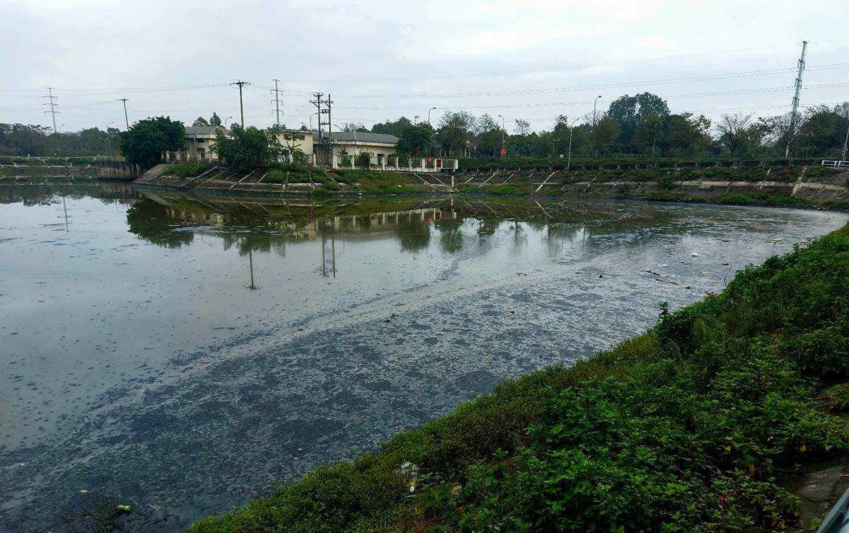 Hồ chứa trạm bơm Đông Nam sáng ngày 7/2.