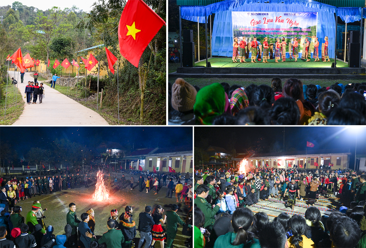 Vui Ngày hội Biên phòng toàn dân ở xã Keng Đu (Kỳ Sơn). Ảnh: Thành Cường