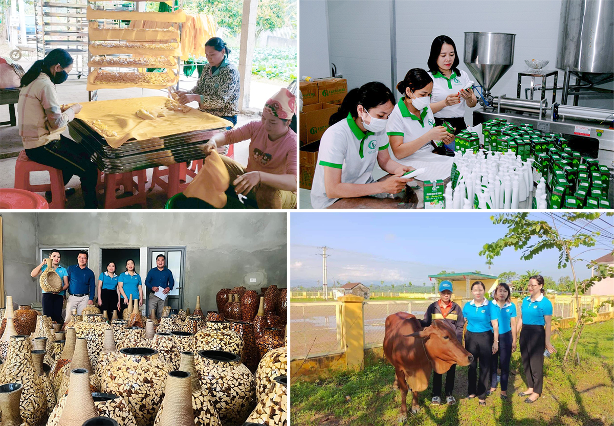 Một số mô hình kinh tế của phụ nữ Nghệ An. Ảnh: Hội LHPN tỉnh - Thanh Quỳnh
