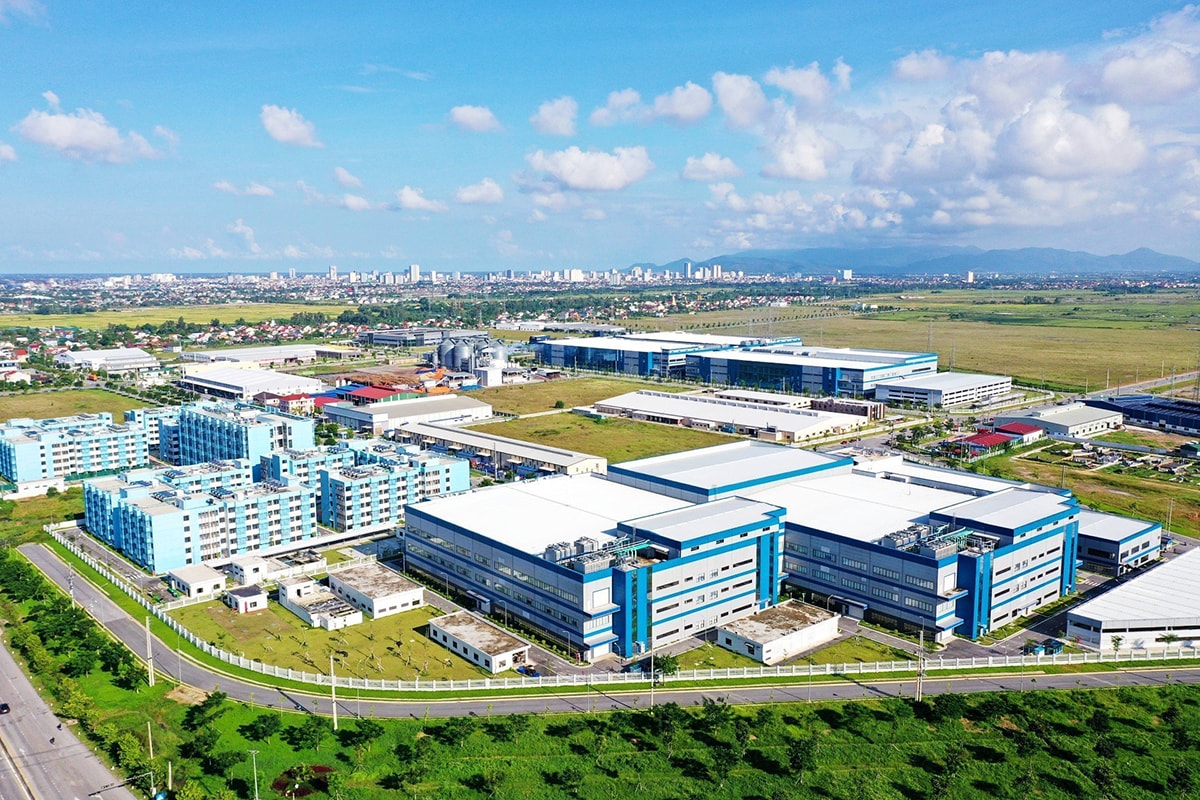 Khu công nghiệp VSIP Nghệ An tại Hưng Nguyên thu hút nhiều dự án đầu tư của FDI. Ảnh: CSCC