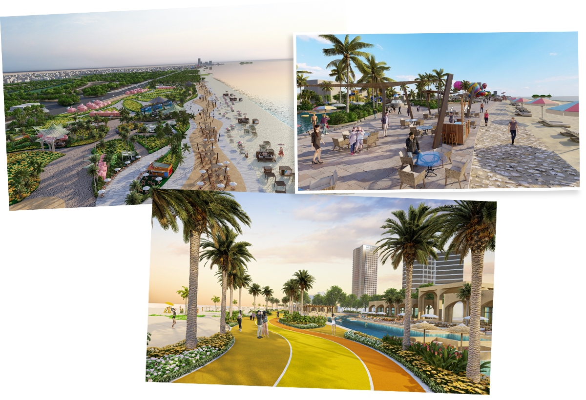 Bản vẽ phối cảnh khu câu lạc bộ biển Việt Nam, Bắc Âu và Caribe. Ảnh tư liệu: Hiệp Cường