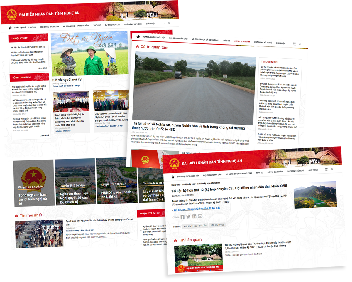 Giao diện Trang thông tin điện tử