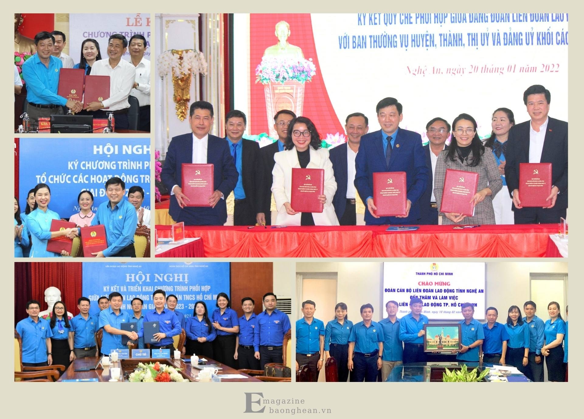 Liên đoàn Lao động tỉnh đã chủ động ký kết nhiều chương trình phối hợp, tạo điều kiện thuận lợi để thực hiện Nghị quyết 02. Ảnh: Mỹ Hà, Minh Quân, Diệp Thanh, CSCC.