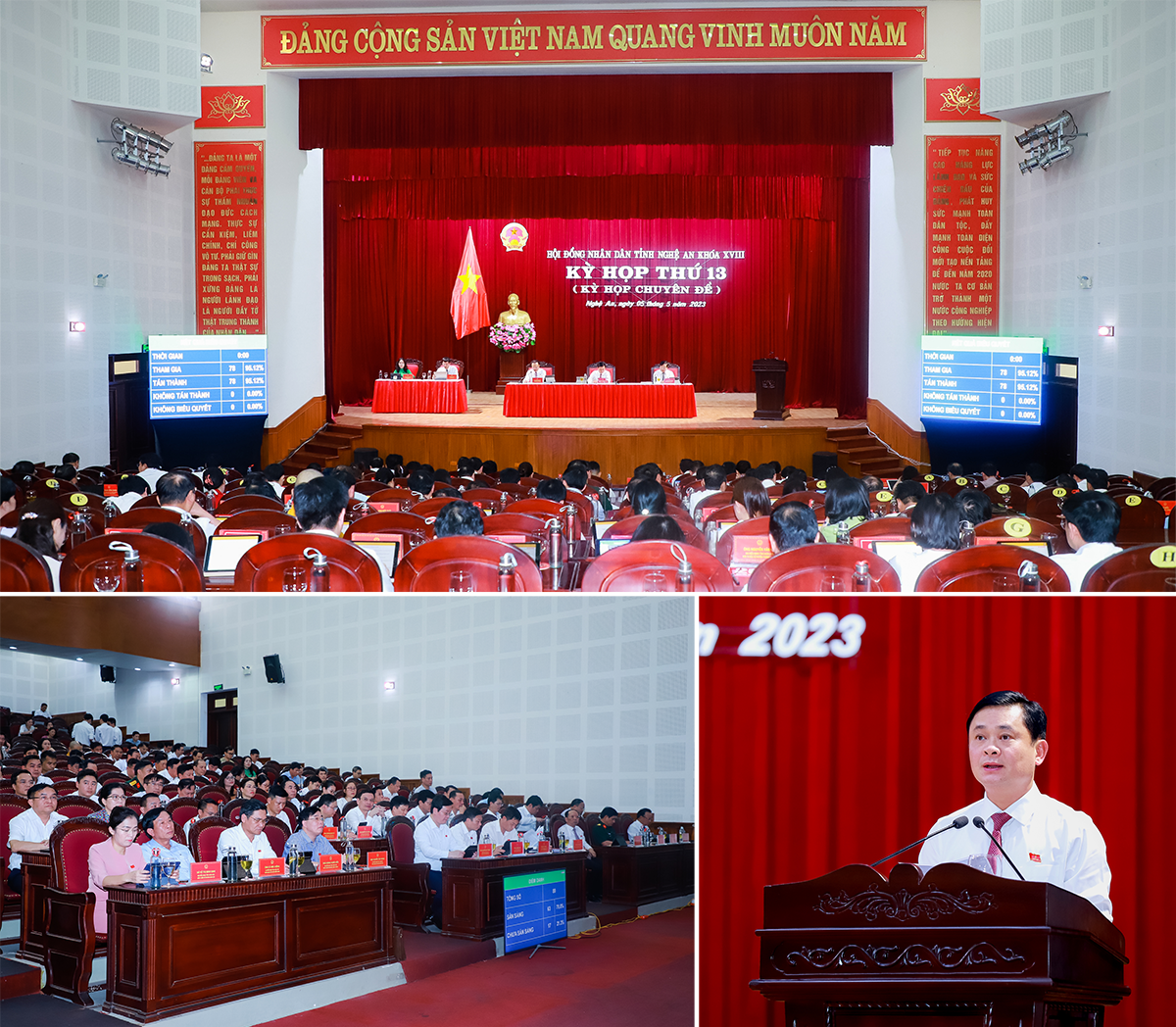 Toàn cảnh Kỳ họp thứ 13 (kỳ họp chuyên đề) HĐND tỉnh khóa XVIII.