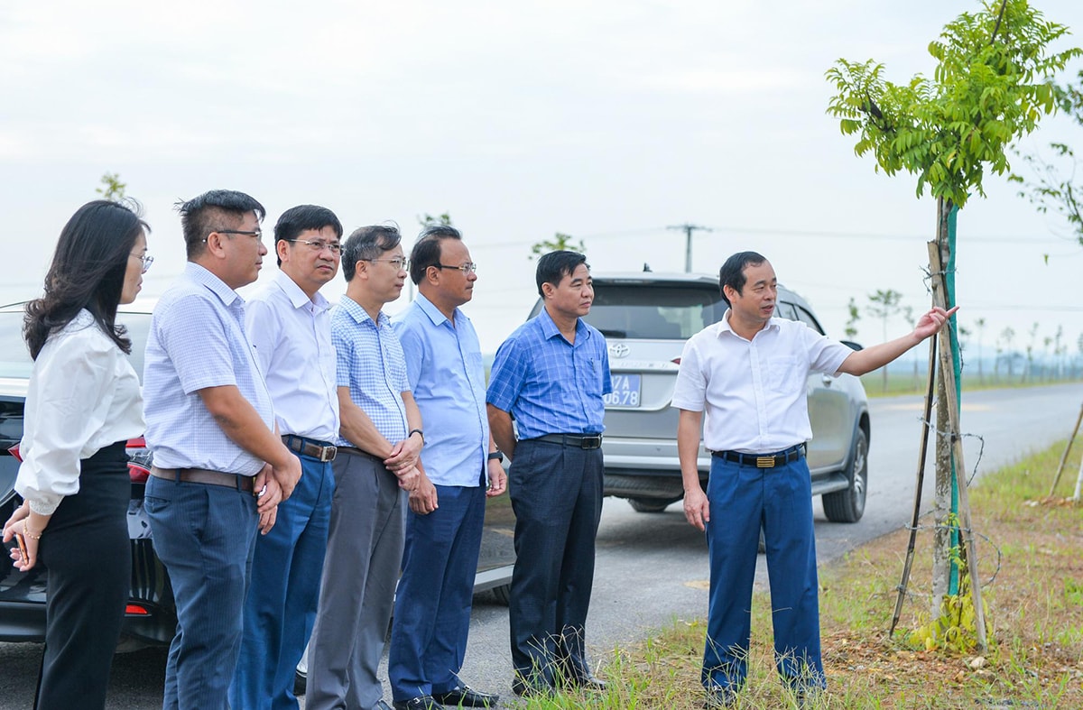 Đoàn giám sát của HĐND tỉnh giám sát tại huyện Đô Lương về việc thực hiện các nghị quyết của HĐND tỉnh liên quan đến thu hồi đất, chuyển mục đích sử dụng đất.