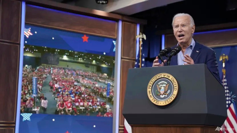Tổng thống Mỹ Joe Biden phát biểu hôm 4-7 tại Washington. Ảnh AP.jpeg