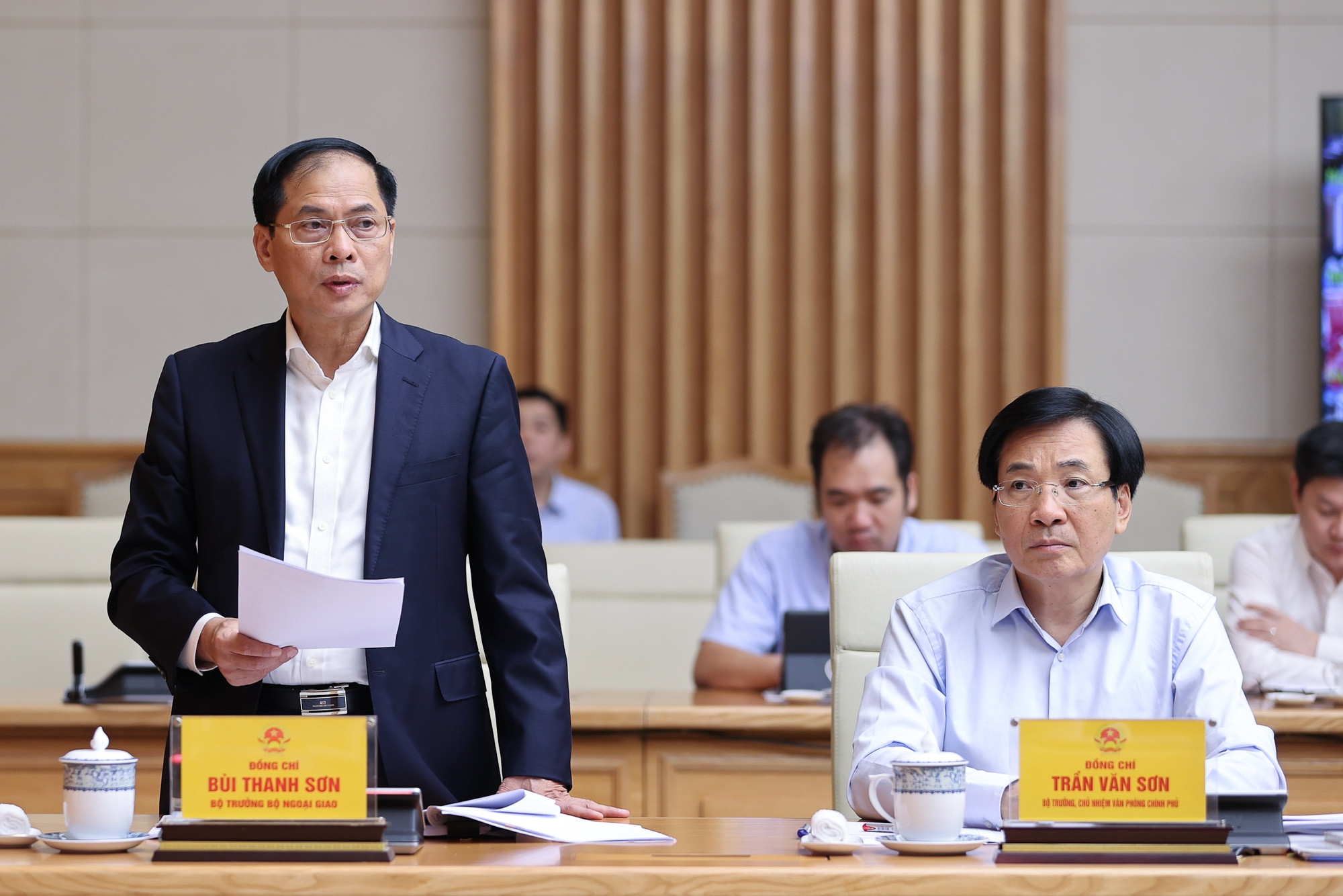 Bộ trưởng Ngoại giao Bùi Thanh Sơn thông báo Quyết định của Thủ tướng Chính phủ về việc thành lập Ban Chỉ đạo xây dựng Đề án - Ảnh- VGP_Nhật Bắc.jpeg