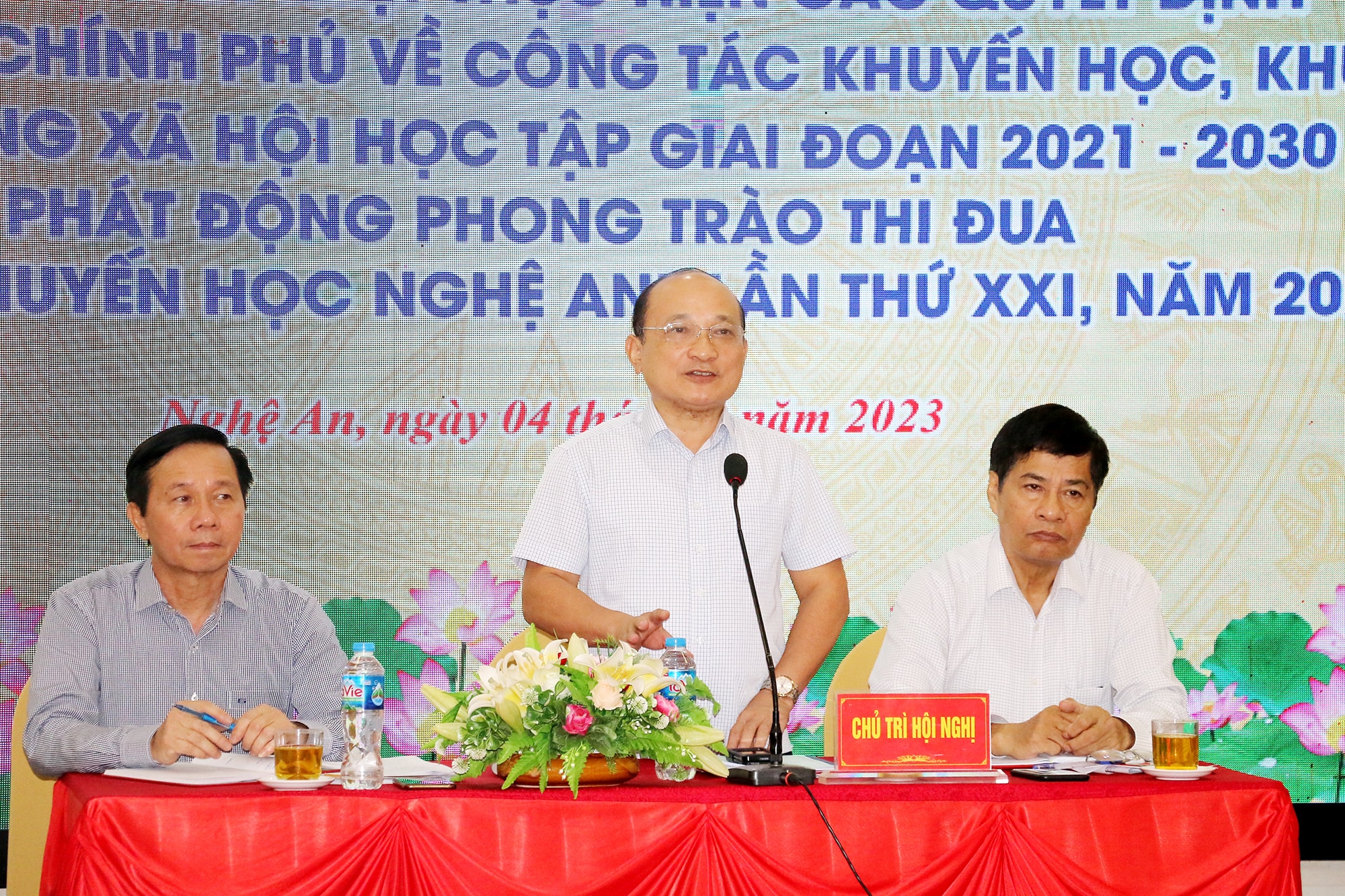 bna_Chủ tịch Hội Khuyến học tỉnh Nguyễn Thanh Hiền phát biểu tại hội nghị. Ảnh - Mỹ Hà.jpeg