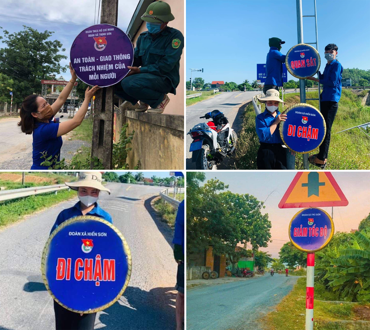 Mô hình lốp xe quan sát của ĐVTV huyện Đô Lương.