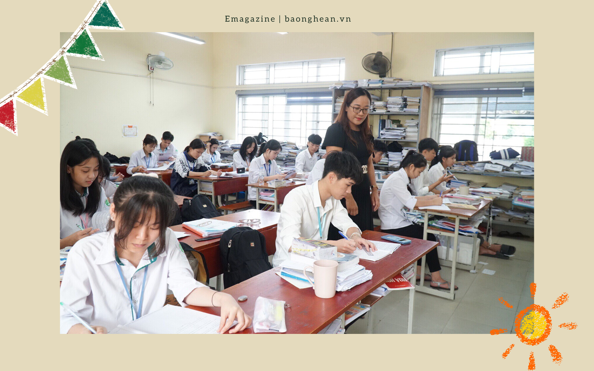 Giờ ôn tập của học sinh Trường PT DTNT THPT số 2.