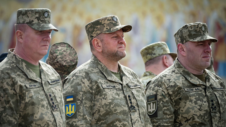 Tướng Valery Zaluzhny của Ukraine trong một buổi lễ hôm 28-7. Ảnh AFP.jpg