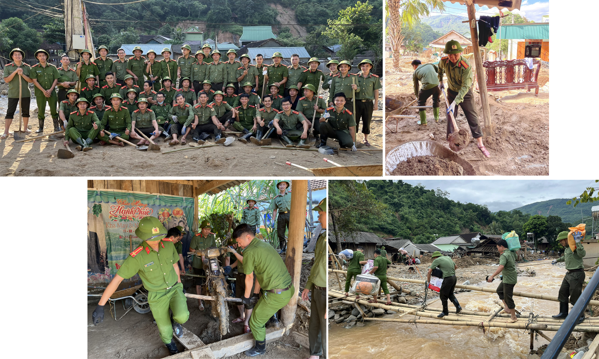 Đoàn thanh niên Công an tỉnh xung kích đến vùng khó khăn, thiên tai giúp đỡ người dân trong hoạn nạn. Ảnh tư liệu: C.T.V