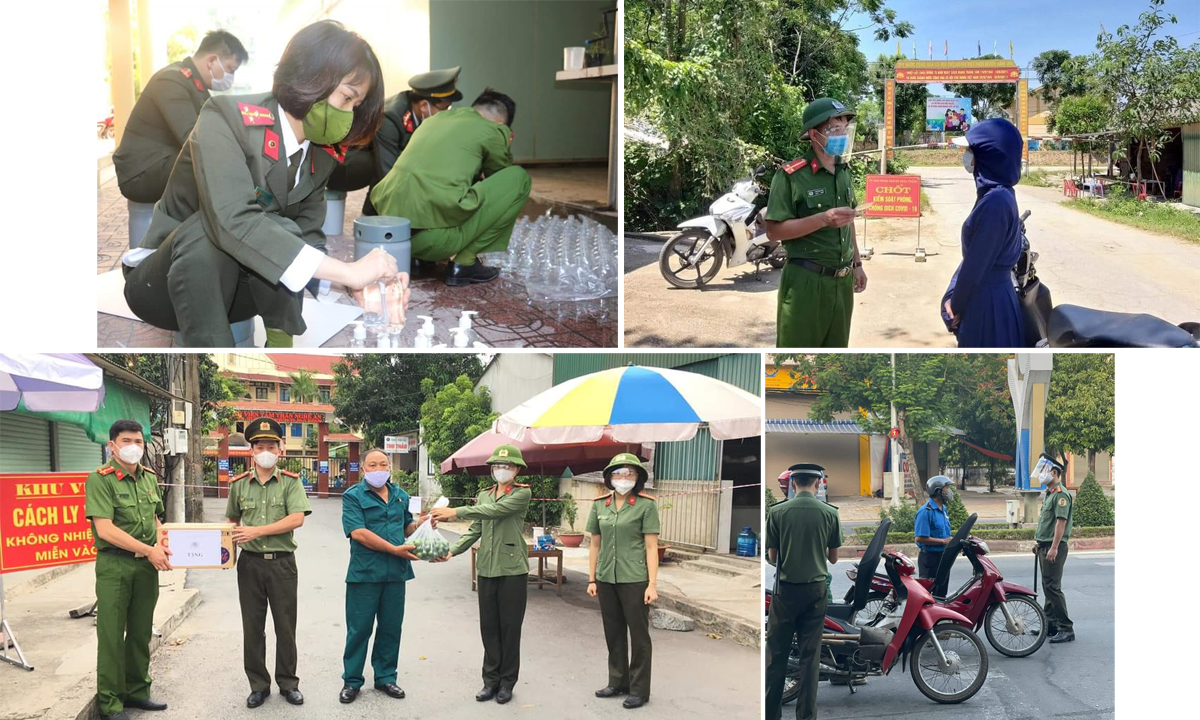 Đoàn thanh niên Công an tỉnh tiên phong trong phòng, chống dịch Covid-19. Ảnh tư liệu: C.T.V