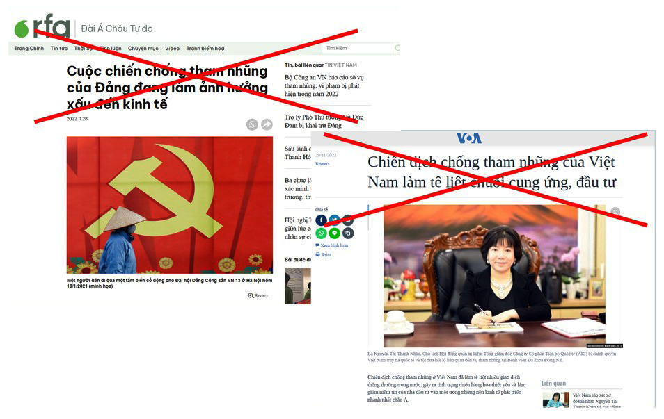 Các trang RFA và VOA thường xuyên đăng tải các bài biết sai sự thật nhằm chống phá Nhà nước ta. Ảnh tư liệu
