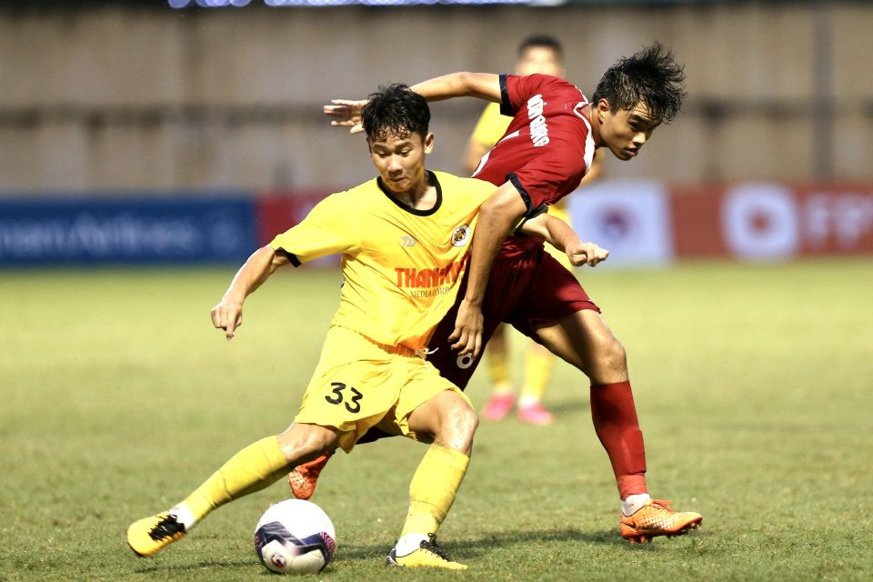 U21 Hà Nội đang sở hữu hàng thủ chắc chắn nhất giải đấu. Ảnh VFF.jpg