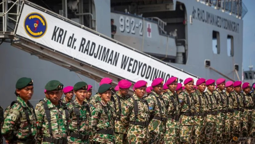 Binh lính tham gia cuộc diễn tập quân sự chung của ASEAn tại Indonesia, khai mạc hôm 19-9. Ảnh Reuters.jpeg