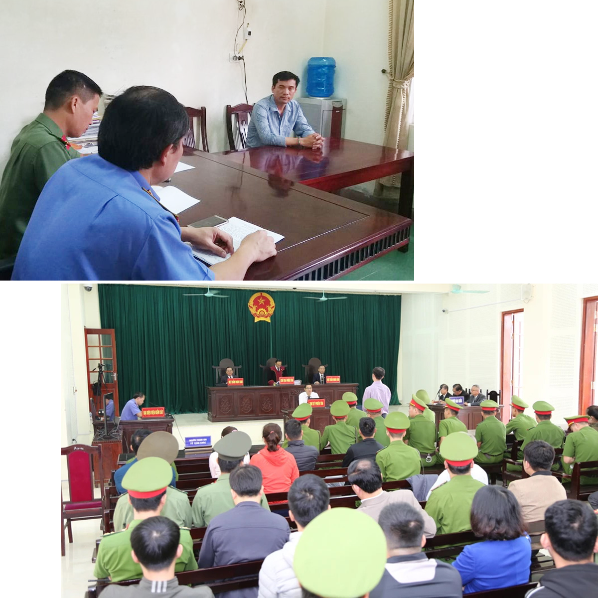 Các cơ quan chức năng lấy lời khai của Nguyễn Năng Tĩnh; Phiên tòa xét xử Nguyễn Năng Tĩnh.