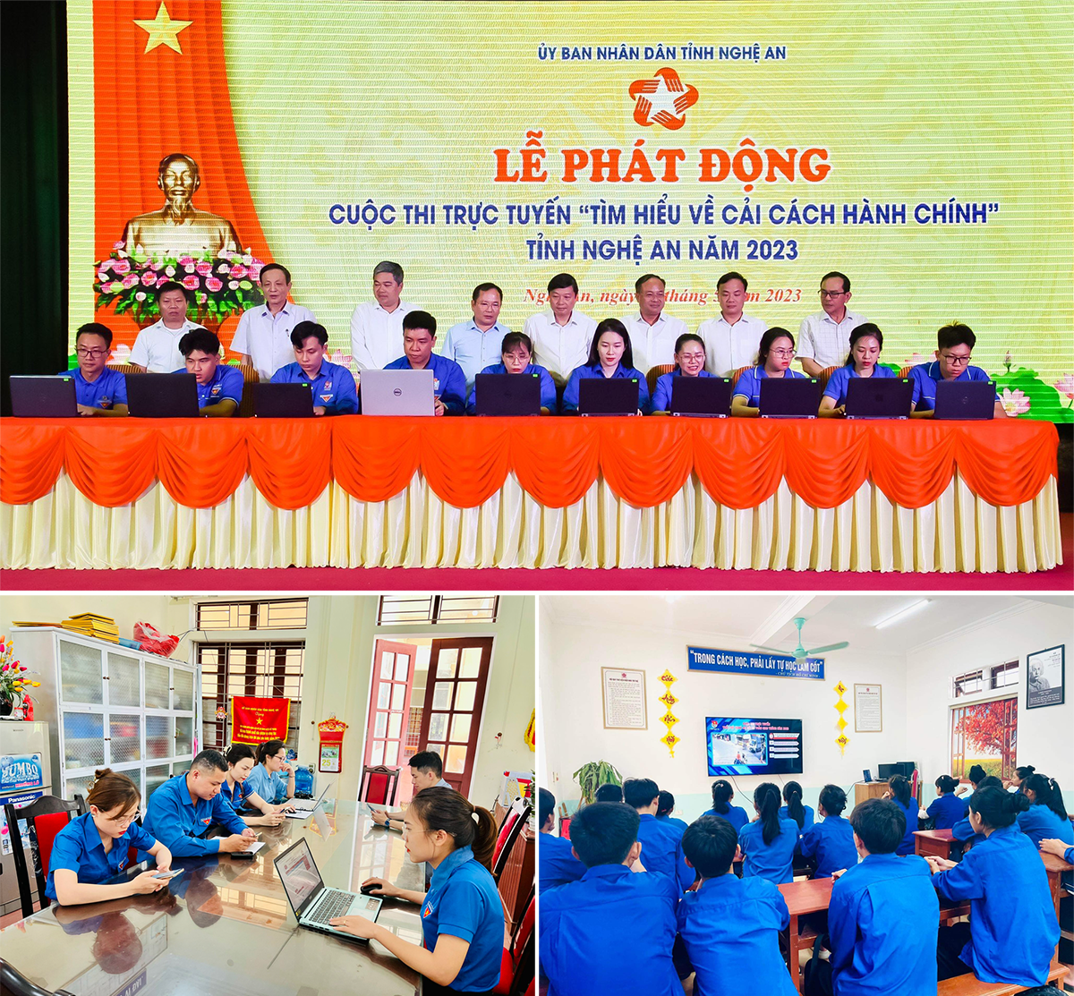 Đoàn viên thanh niên tham gia các cuộc thi trực tuyến.