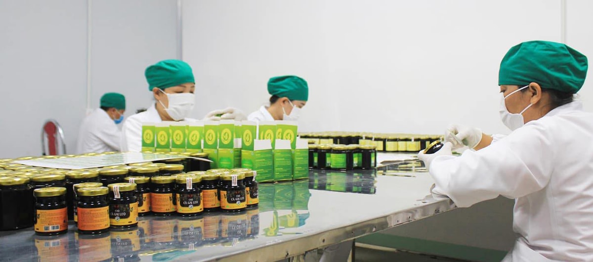 Đóng gói sản phẩm ở HTX Tĩnh Sáng Đường. Ảnh: T.P